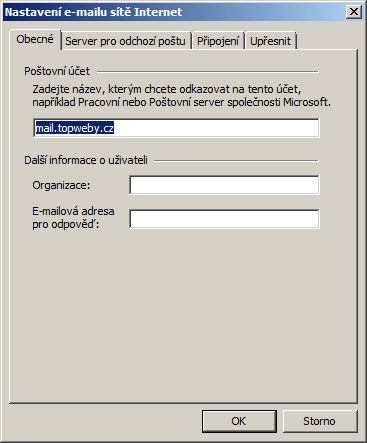Nastavení Microsoft Outlook 2003
